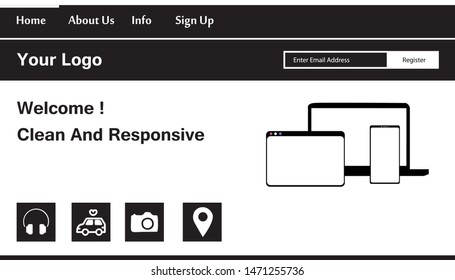 Travel Responsive Website Template Landing Page Design Vector Illustration