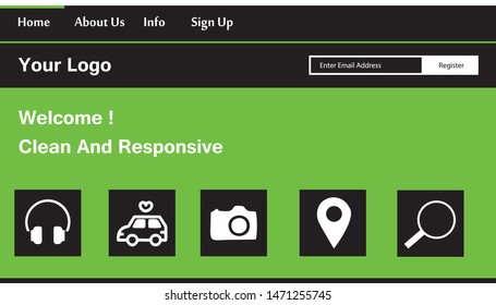 Travel Responsive Website Template Landing Page Design Vector Illustration