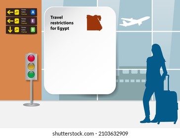 Travel restrictions for Egypt template vector. 