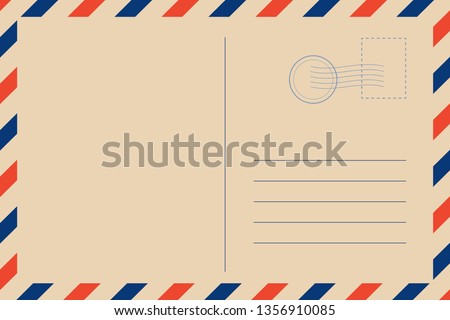 Travel retro postcard blank
