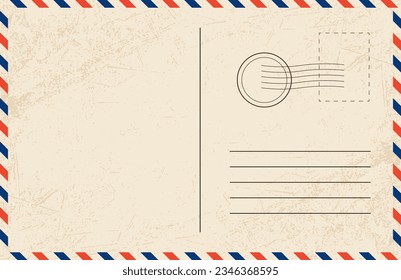 Travel retro postcard design blank, empty postcard.