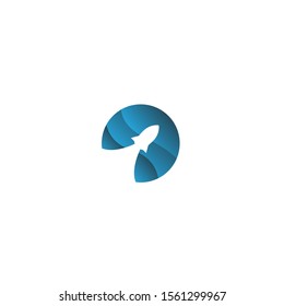 travel rocket modern logo template illustration