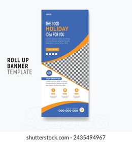 Travel roll up banner design template