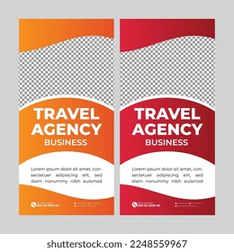 Travel Roll Up Banner Signage Design Template 