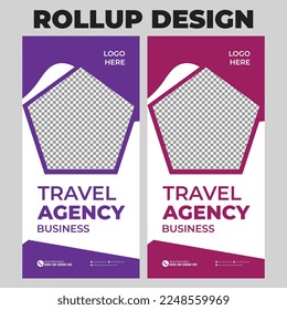 Travel Roll Up Banner Signage Design Template 