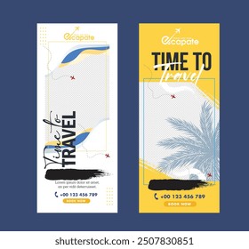 Travel roll up banner template checkered coconut decor