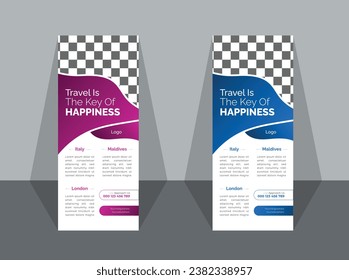Travel roll up banner template design.