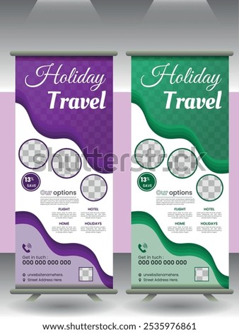 Travel roll up banner template design 