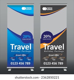 Travel Roll up banner vector design
