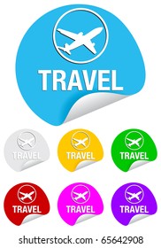 travel, round stickers