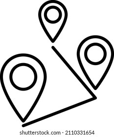 Travel Route Location Outline Icon Vector