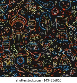 Travel to Russia. Seamless pattern for your design
