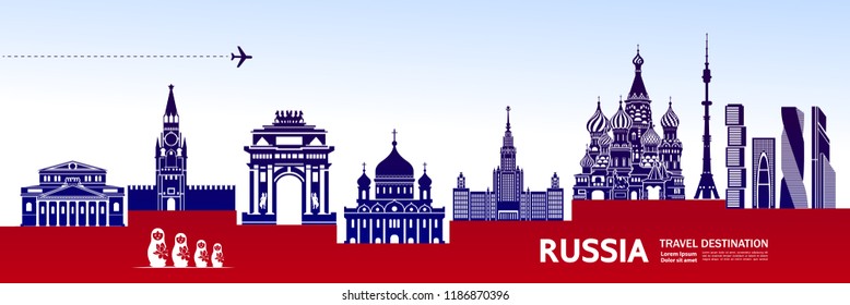 Travel To Russia vector illustration.