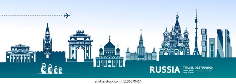 Travel To Russia vector illustration.