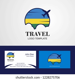 Travel Rwanda Flag Logo and Visiting Card Design
