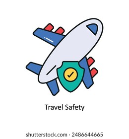 Travel Safety vector Filled outline Design illustration. Symbol on White background EPS 10 File 