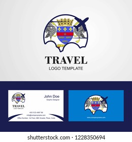Travel Saint Barthelemy Flag Logo and Visiting Card Design