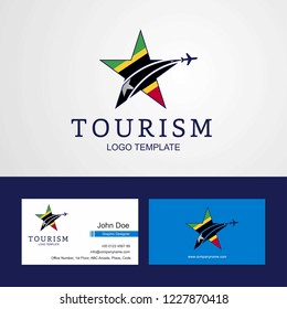 Travel Saint Kitts and Nevis flag Creative Star Logo and Business card design