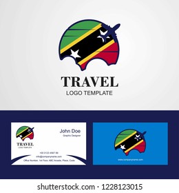 Travel Saint Kitts and Nevis Flag Logo and Visiting Card Design