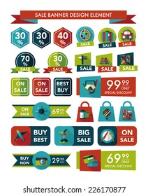 Travel sale banner design flat background set, eps10