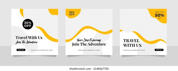 Travel sale banner and social media post template