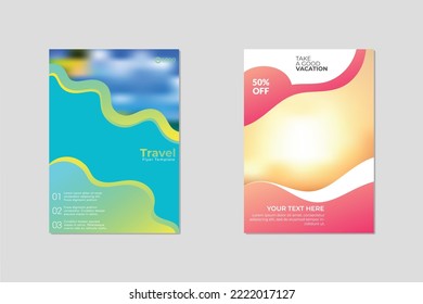 Travel sale business marketing social media post template design with an abstract background, agency logo, and icon. Summer holiday traveling and tourism online promotion digital banner, poster, or fl