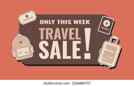 Travel Sale Label Collection Template for Social Media or Print Media. Suitable to use on any event.