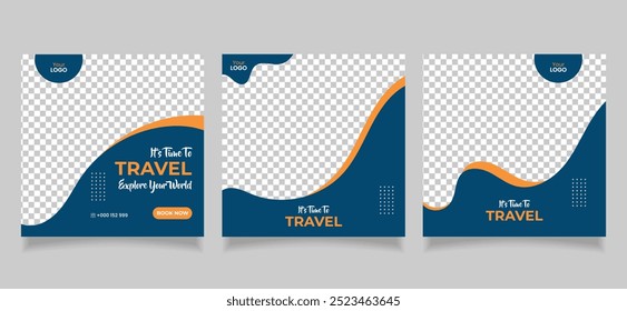 travel sale social media pormotion banner post template