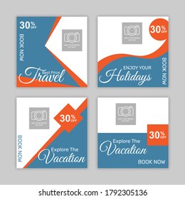 Travel sale social media post collection. - Vector.