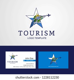 Travel San Marino flag Creative Star Logo and Business card design