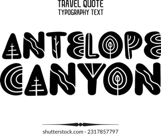 Reisebericht Typografie Vektor Design Antelope Canyon