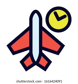 Travel Schedule. Departure Time. Simple Vector Color Icon.