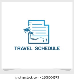 Travel schedule logo design vector, traveling brand logo design template