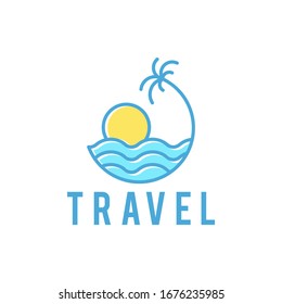 travel and sea logo, icon and illustration