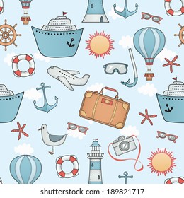 Travel seamless pattern.