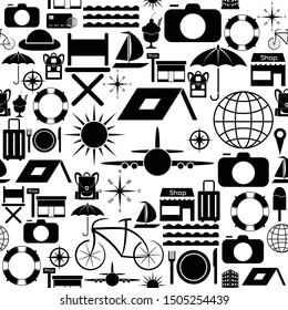 travel seamless pattern background icon.
