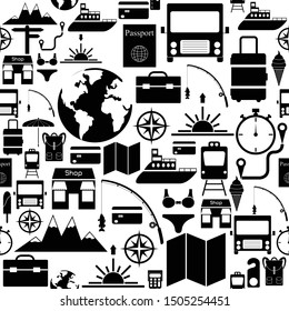 travel seamless pattern background icon.