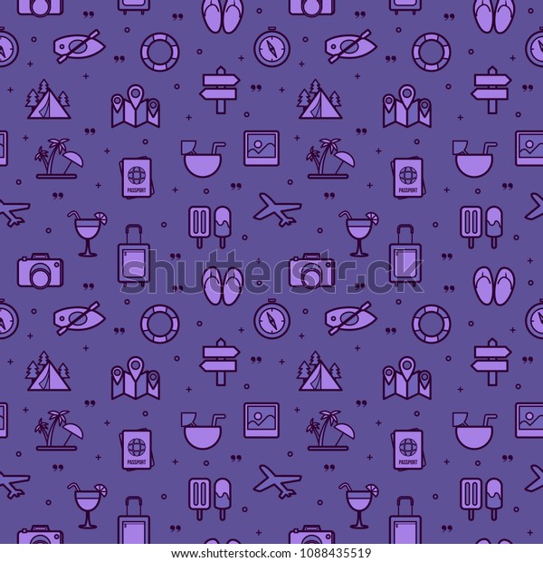 Travel Seamless\
Pattern background\
vector