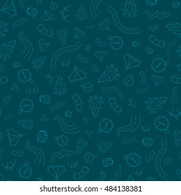 travel seamless pattern hand draw illustration vector background tourism