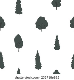 travel seamless pattern, mountain landscape background, road trip digital paper, travel illustration clipart, journey scrapbook paper, people animals vector images flat style, simple forest