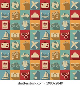 Travel seamless pattern. Vector, EPS 8.