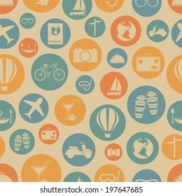 Travel seamless pattern. Vector illustration, EPS 8.