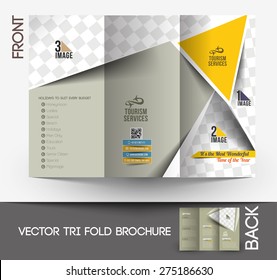 Travel Service Front Tri-Fold Brochure Design. 