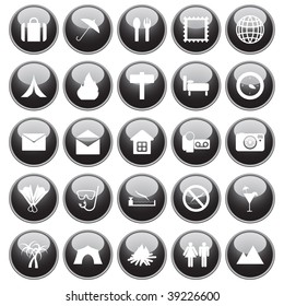 Travel set of different vector web icons