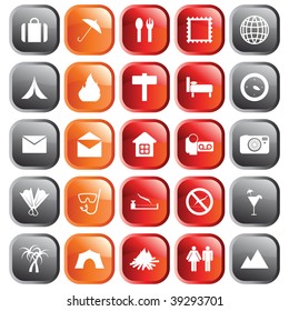 Travel set of different vector web icons