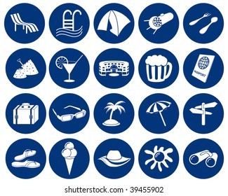 Travel set of different vector web icons