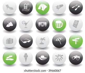 Travel set of different vector web icons
