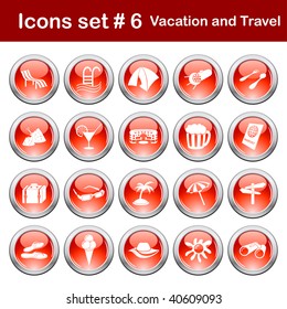 Travel set of different vector web icons
