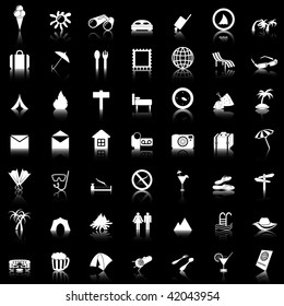 Travel set of different vector web icons