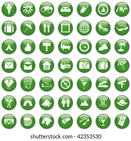 Travel set of different vector web icons